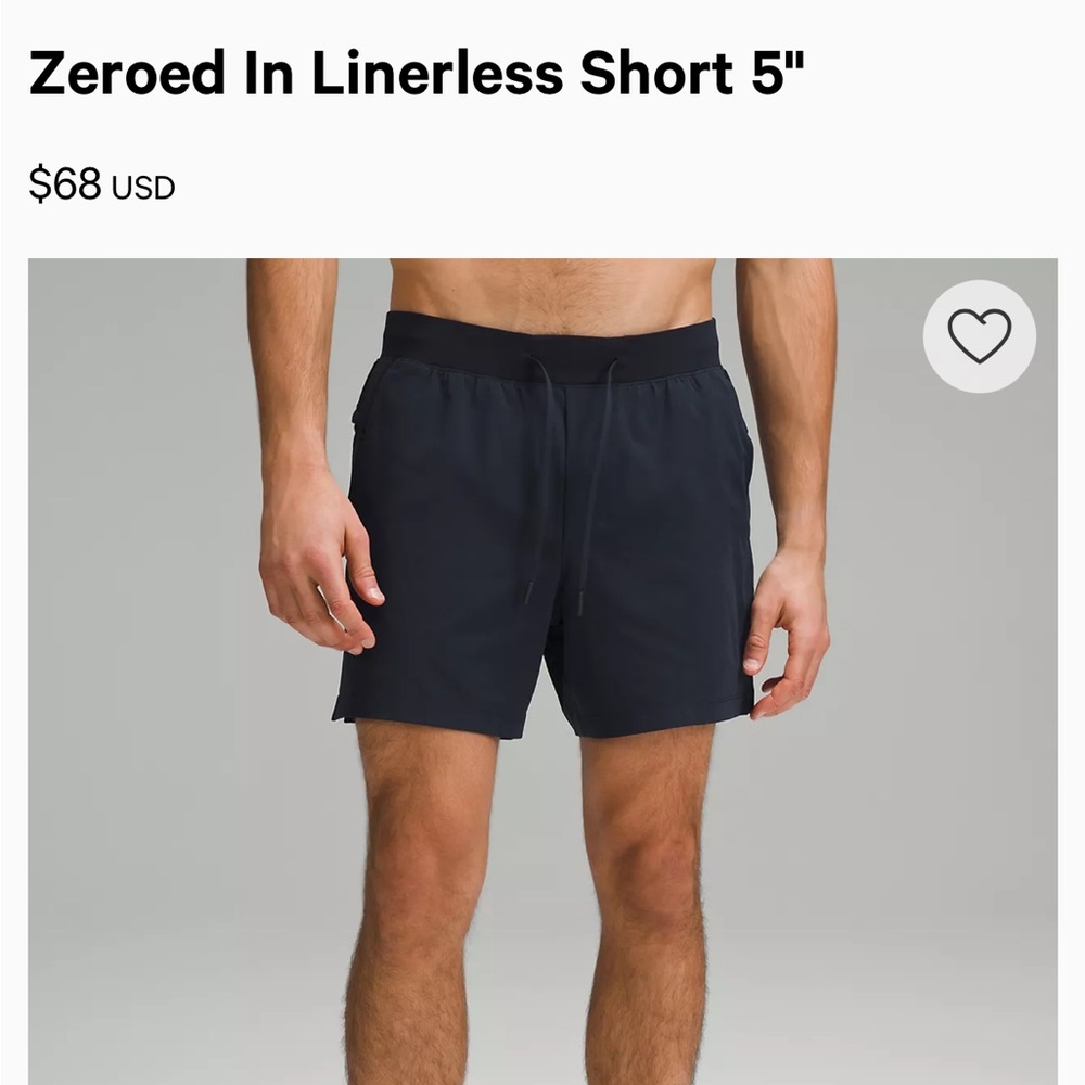 LULULEMON Zeroed In Shorts 5”